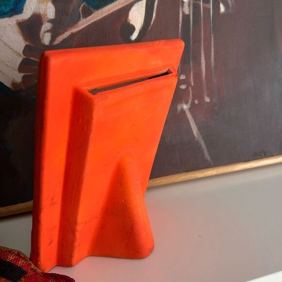 Vtg Mexican Folk Art Pottery Picture Frame Sun Moon Celestial Face Green Blue - Picture 8 of 16